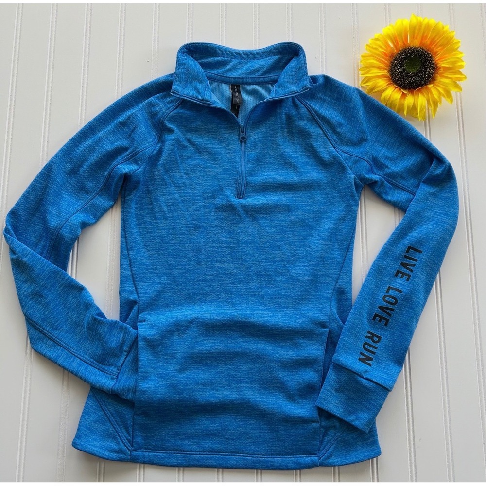 Live Love Dream Pullover XS Women Blue Excellent Live Love Run 1/4 Zip Active